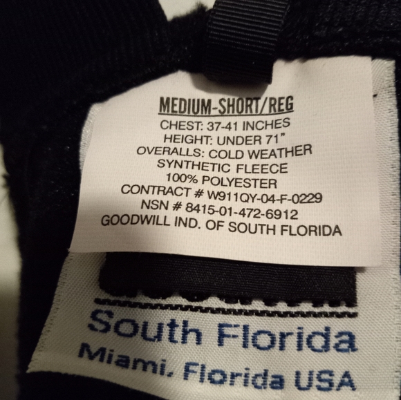 Polartec Fleece Medium Black Weather Men's Overalls US Military Winter Ice Cold - Picture 12 of 15